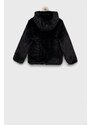 Detská obojstranná bunda Abercrombie & Fitch čierna farba,