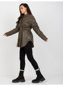 Basic Khaki dámska kabátová bunda z eko kože