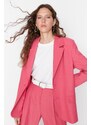Trendyol Limited Edition Fuchsia Oversized Woven Lined Double Breasted Blazer with Closure