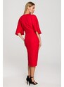 MOE Červené šaty so širokými rukávmi M700