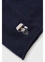 Vlnená čiapka Karl Lagerfeld tmavomodrá farba, z tenkej pleteniny, vlnená