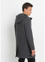 bonprix Krátky kabát vo vlnenom vzhľade s kapucňou, farba šedá