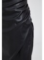 Sukňa Dkny čierna farba, midi, rovný strih