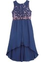 bonprix Sviatočné dievčenské šaty s tylom, farba modrá