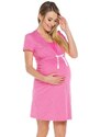 Italian Fashion Bavlnená tehotenská nočná košeľa Alena ružová