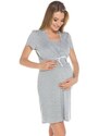 Italian Fashion Bavlnená tehotenská nočná košeľa Alena sivá