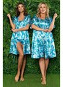 Italian Fashion Dámske saténové pyžamo Pacifik modré