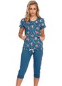 DN Nightwear Dámske pyžamo Milli modré so zvieratkami