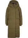 bonprix Vatovaný kabát, oversize, s kapucňou, z recyklovaného polyesteru, farba zelená