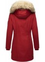 Navahoo Cristal dámska zimná bunda s kapucňou a kožušinou, blood red