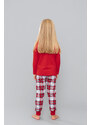 Italian Fashion Vianočné dievčenské pyžamo Mossi mega soft červené-140, Farba červená
