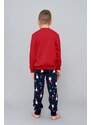 Italian Fashion Vianočné chlapčenské pyžamo Skrat mega soft červené-92, Farba červená