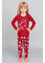 Italian Fashion Vianočné dievčenské pyžamo Kasiana mega soft červené-128, Farba červená