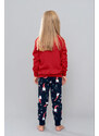 Italian Fashion Vianočné dievčenské pyžamo Skrat mega soft červené-128, Farba červená