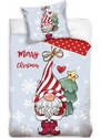 TipTrade (CZ) Bavlnené posteľné obliečky Vianočný škriatok - 100% bavlna Renforcé - 70 x 90 cm + 140 x 200 cm