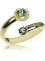 GOLDIE zlatý prsteň Open ring s turmalínmi a diamantmi LRG502.KLT