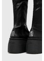 Vysoké čižmy Steve Madden Phaeline dámske, čierna farba, na platforme,