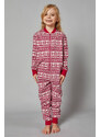 Italian Fashion Vianočný dievčenský overal na spanie Alaska červený-116, Farba červená