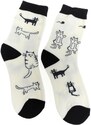 AURA.VIA Termo biele ponožky CATS