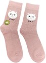 AURA.VIA Ružové ponožky BAMBOO CAT