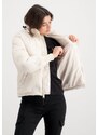 Bunda ALPHA INDUSTRIES Wmn Hooded Logo Puffer biela