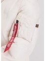 Bunda ALPHA INDUSTRIES Wmn Hooded Logo Puffer biela
