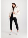 Bunda ALPHA INDUSTRIES Wmn Hooded Logo Puffer biela