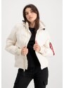 Bunda ALPHA INDUSTRIES Wmn Hooded Logo Puffer biela