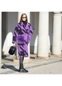 Due Linee Dámsky obojstranný kabát s vreckami fialový