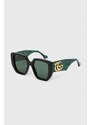 Slnečné okuliare Gucci dámske, zelená farba, GG0956S