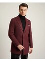 Fashionformen Jedinečný pánsky zimný kabát sharp collar bordový