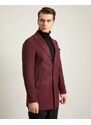 Fashionformen Jedinečný pánsky zimný kabát sharp collar bordový