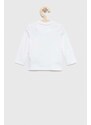 Detské tričko s dlhým rukávom Calvin Klein Jeans biela farba, s potlačou