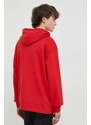 Bavlnená mikina Levi's pánska, červená farba, s kapucňou, s potlačou
