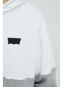 Mikina Levi's pánska, biela farba, s kapucňou, vzorovaná