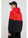 Mikina Levi's pánska, červená farba, s kapucňou, vzorovaná