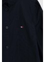 Detská bavlnená košeľa Tommy Hilfiger tmavomodrá farba