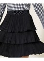 Dievčenská sukňa plisovaná taftová čierna TWINSET