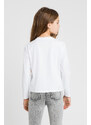 Dievčenské tričko biele s textovou potlačou TWINSET