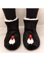 JOHN-C Detské čierne ponožkové kapce NATALE PINGUINO