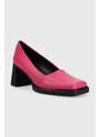Kožené lodičky Vagabond Shoemakers EDWINA ružová farba, na podpätku, 5310.101.46