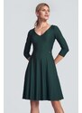 FIGL Zelené šaty s 3/4 rukávom M709 Green