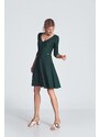 FIGL Zelené šaty s 3/4 rukávom M709 Green