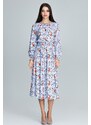FIGL Dlhé voľné šaty s potlačou M600