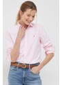 Bavlnená košeľa Polo Ralph Lauren dámska,ružová farba,regular,s klasickým golierom,211891377