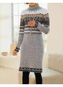 Linea Tesini Šaty zo žakárového úpletu, šedo-viacfarebné