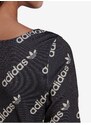 Black Womens Patterned Shortened T-Shirt adidas Originals - Women