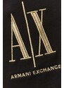 Bavlnené tepláky Armani Exchange dámske, čierna farba, s nášivkou, 8NYPMX YJ68Z NOS