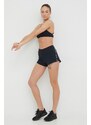 Bežecké šortky Roxy Bold Moves dámske, čierna farba, s nášivkou, stredne vysoký pás