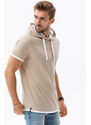 Ombre Clothing Pánske tričko s kapucňou - béžová S1376